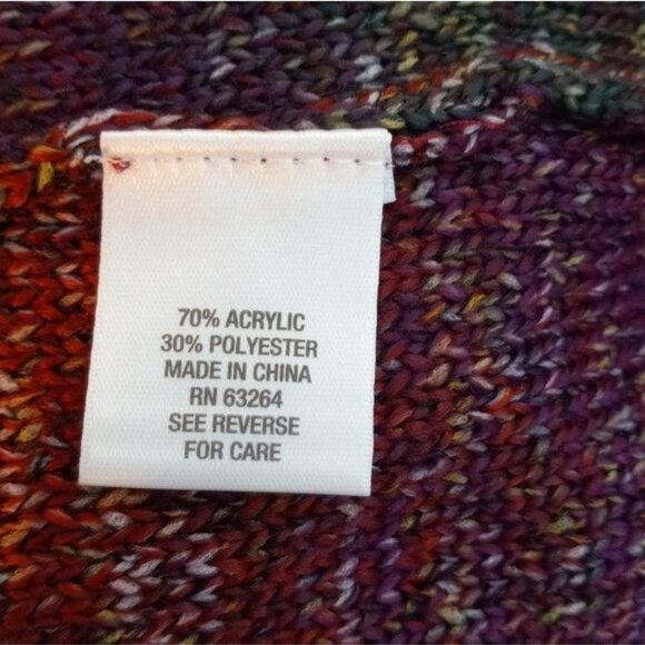 Dress Barn Size L Womens Multicolor Button Cowl Neck Sweater Acrylic Polyester - Picture 10 of 11